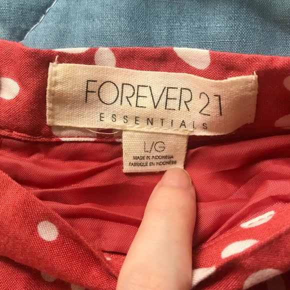 Forever 21 Coral Polka Dot Circle Skirt - Picture 7 of 8